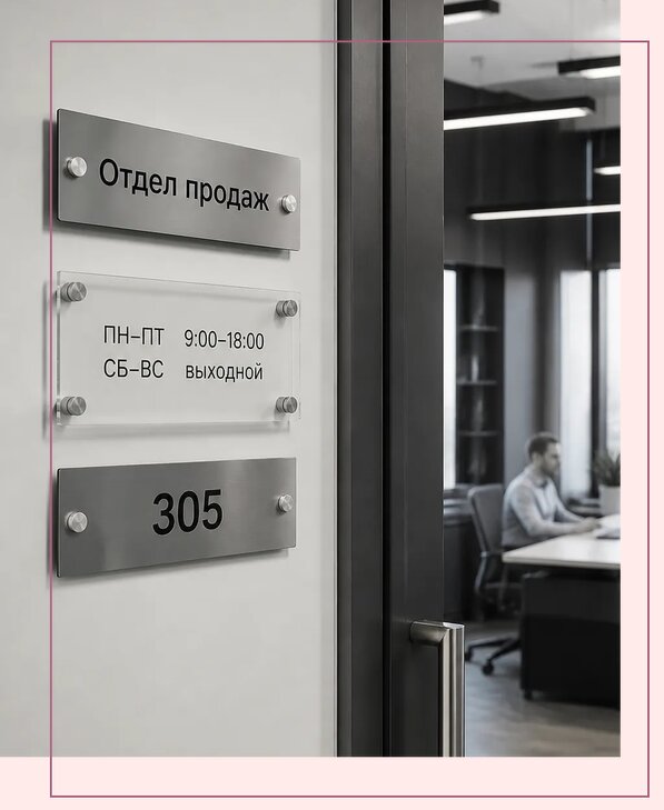 Офисные таблички на дверь в Энгельсе по цене от 5223 р. | Аванза-Энг